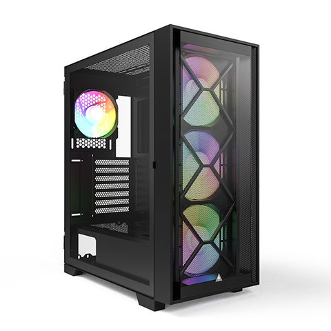 Montech AIR 1000 Premium Swivel Tempered Glass ATX Case w/3*14cm + 1*12cm ARGB Fans