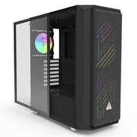 AIR X ARGB Mesh Front Compact ATX Side Tempered Glass PC Case w/2*20cm+12cm ARGB Fans and Controller