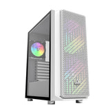 AIR X ARGB Mesh Front Compact ATX Side Tempered Glass PC Case w/2*20cm+12cm ARGB Fans and Controller