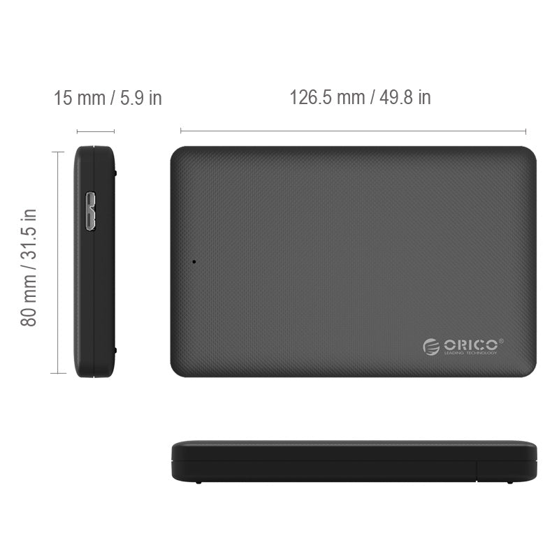 Orico 2577U3 2.5-inch SATA USB3.0 Enclosure - Black