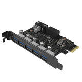 PVU3-5O2I 5 Port USB3.0 PCI-E Expansion Card with Dual Chip