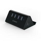 SHC-U3 4 Port USB3.0 HUB with Phone & Tablet Stander- Black