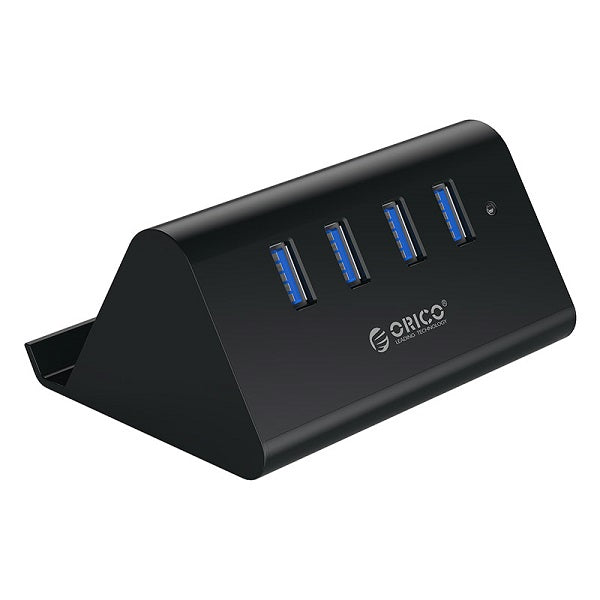 SHC-U3 4 Port USB3.0 HUB with Phone & Tablet Stander- Black