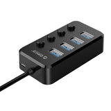 Orico TSU3-4A 4 Port USB3.0 HUB with Individual On/Off Switches [ Without Power Supply ]