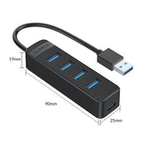 TWU3-4A 4-Port USB 3.0 HUB - Black