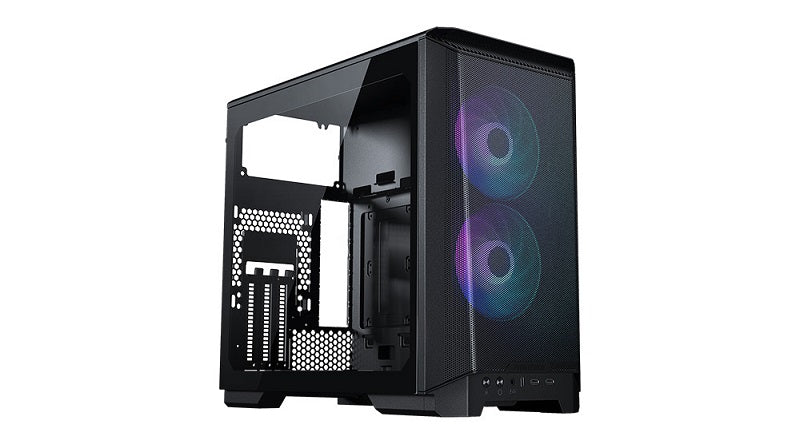 P200A High Airflow Mesh mITX DRGB TG Case - Black