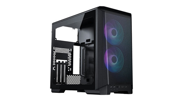 P200A High Airflow Mesh mITX DRGB TG Case - Black