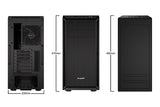 Pure Base 600 ATX Case with Solid Side Panel and 1x12cm+14cm Pure Wings Fans - Black