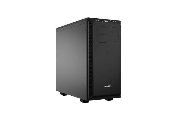 Pure Base 600 ATX Case with Solid Side Panel and 1x12cm+14cm Pure Wings Fans - Black