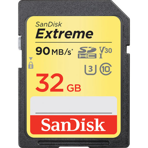 SDSDXVE Extreme SD Card | V30, U3, C10, UHS-I, R90MB/s, W40MB/s - 32GB