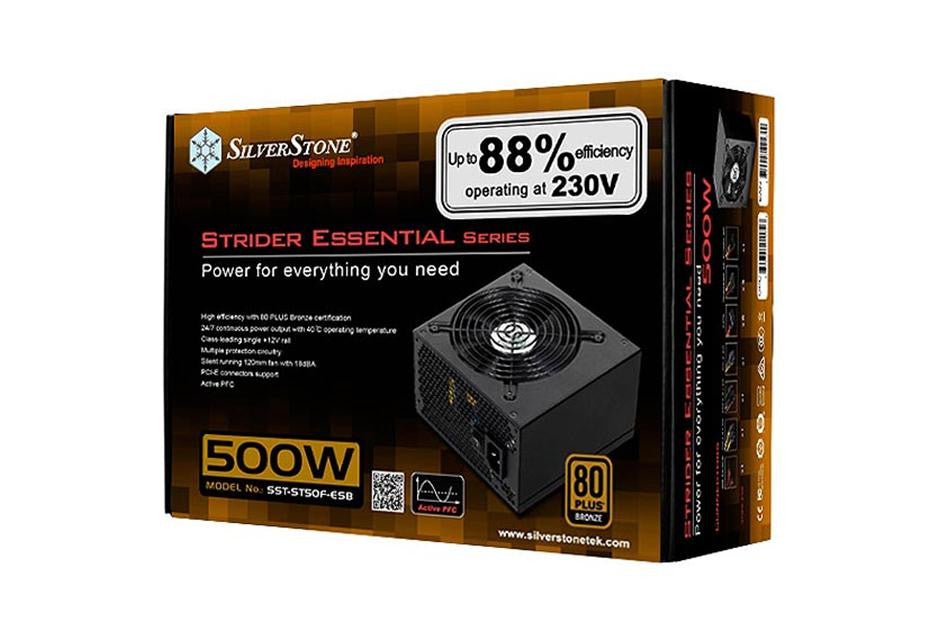 SilverStone SST-ST50F-ESB Strider Essential 500W 80 Plus Bronze Single +12V Rail