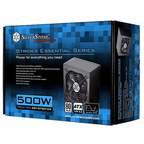 SilverStone SST-ST50F-ES Strider Essential 500W 80 Plus  Single +12V Rail