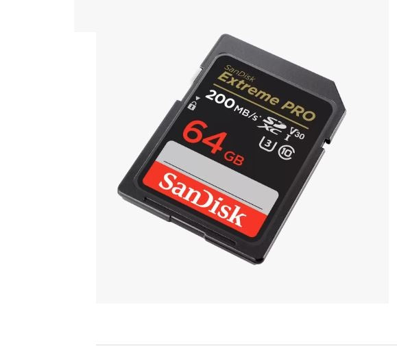 SanDisk Extreme Pro SDXC SDXXU V30 U3 C10 UHS-I | 200MB/s R | 90MB/s W - 64GB