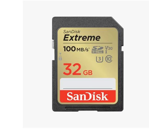 SanDisk Extreme SDXC SDXVT V30 U3 C10 UHS-I | 100MB/s R | 60MB/s W - 32GB