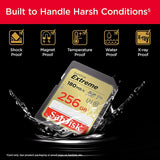 SanDisk SDSDXVV Extreme V30 U3 UHS-I 180MB/s R, 130MB/s W Class 10 SDXC Card - 256GB