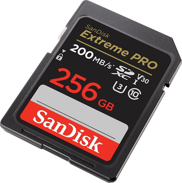 SanDisk SDXXD Extreme PRO SDXC UHS-I Card V30, U3, C10, UHS-I, 200MB/s R, 140MB/s W - 256GB