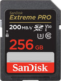 SanDisk SDXXD Extreme PRO SDXC UHS-I Card V30, U3, C10, UHS-I, 200MB/s R, 140MB/s W - 256GB