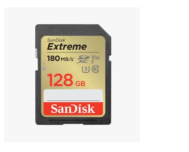 Sandisk SDSDXVA Extreme SDXC V30, U3, C10, UHS-I, 180MB/s R, 90MB/s W - 128GB