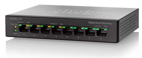 Cisco SF100D-08P 8-Port 10/100 PoE Desktop Switch