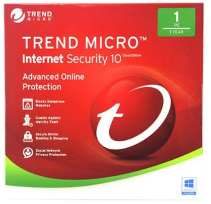 TrendMicro Internet Security 10 Cloud Edition 1Pc Oem