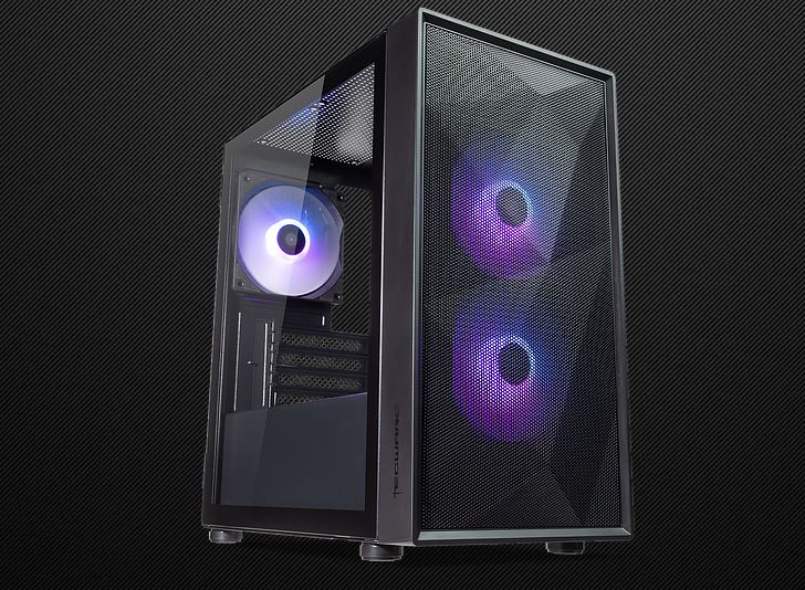 Forge M2 Tempered Glass mATX case with 3 x 12cm ARGB Fans