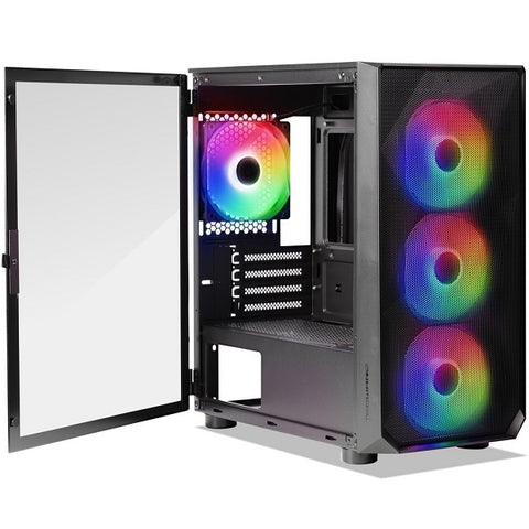 Tecware Forge M OMNI mATX TG Case w/4x12cm OMNI ARGB Fans, Mesh Front Panel, Controller Hub