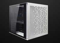 Quad Dual Side Tempered Glass Mini Cube mATX Case with 1 each 20cm + 12cm Fans