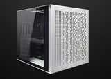 Quad Dual Side Tempered Glass Mini Cube mATX Case with 1 each 20cm + 12cm Fans