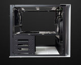 Quad Dual Side Tempered Glass Mini Cube mATX Case with 1 each 20cm + 12cm Fans