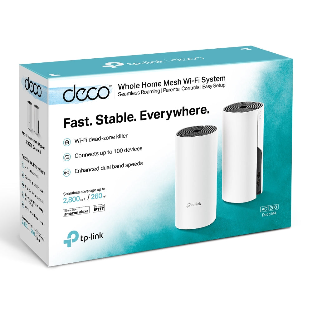 Tp-Link Deco M4 AC1200 Whole Home Mesh Wi-Fi System - 2-Pack