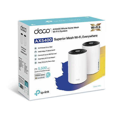 Tp-Link Deco X75 (2-Pk) AX5400 Tri-Band Mesh Wi-Fi 6 System