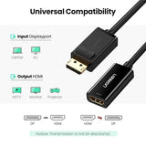 Ugreen 40363 DisplayPort DP to 4K HDMI Female Converter with Audio - 20cm - Black