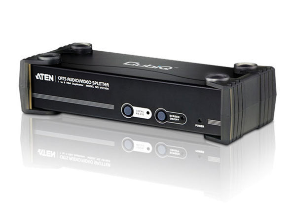 Aten VS1508T 8-port Cat 5 VGA Splitter. Stero Audio / RS232 enabled. 150m. 1600x1200@60Hz. Cascade 3 Levels