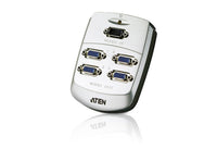 Aten VS84 4 port VGA Splitter(250MHz).1920x1440@60Hz ; w/o VGA cable, Wall Mount (Plastic)