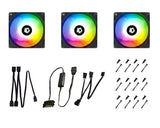 XF-12025-ARGB-TRIO 3 Pack 120mm PWM Silent Fans w/5V ARGB and Internal Controller