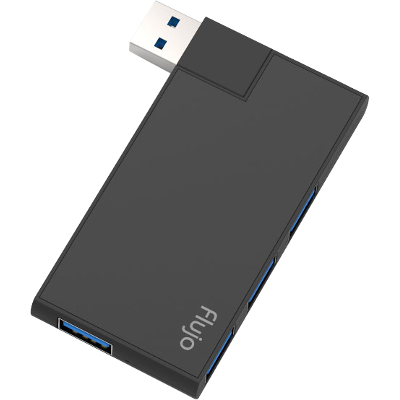 Flujo AH-3-B 4Port USB3.0 With Rotatable Hub Type A Black