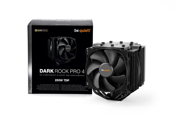 Dark Rock 4 PRO (BK022) CPU Air Cooler 250W TDP w/7*6mm Heatpipes, Silent Wings 14cm*1 & 12cm*1 Fan