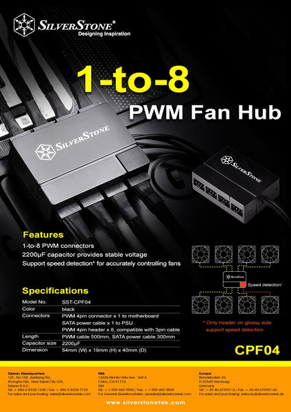 SILVERSTONE PWM FAN HUB 1 TO 8