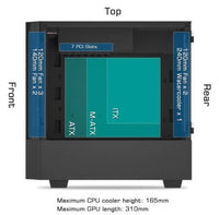V22 ATX Right Side Magnetic Tempered Glass Door Case - Black