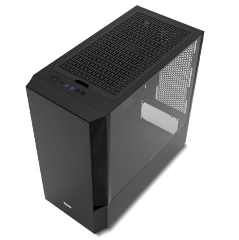 V22 ATX Right Side Magnetic Tempered Glass Door Case - Black