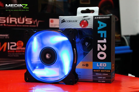 Corsair Air Series AF120 LED Quiet Edition High Airflow Fan Twin Pack - Blue