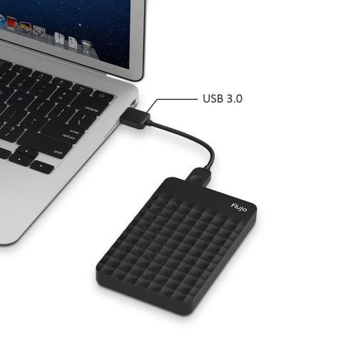 Flujo HD-25 USB 3.0 External 2.5" SATA lll HDD SSD Hard Drive Enclosure Enclosure Black