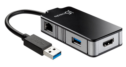 J5CREATE USB 3.0 HDMI & GIGABIT ETHERNET + 1-PORT USB 3.0 HUB
