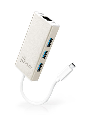 J5CREATE USB Type-C Gigabit Ethernet & Hub Multi Adapter