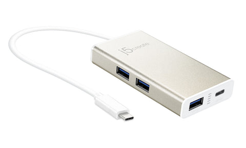 J5CREATE USB Type-C to 3-Port USB3.0 Hub w/Charging