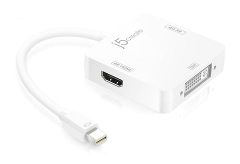 J5CREATE Mini DisplayPort to 4K DisplayPort / 4K HDMI / DVI Adapter