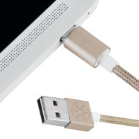 Silverstone USB 2.0 Reversible USB-A x 1, Reversible Micro-B x 1 (1 Meter) (Gold) Nylon braided Cable