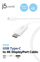 J5CREATE USB TYPE-C TO 4K DISPLAYPORT CABLE