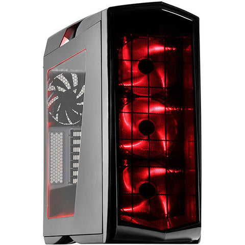 SilverStone SST-PM01BR-W ATX Black (up to 12" x 10.7"), Micro-ATX (RED LED + window)