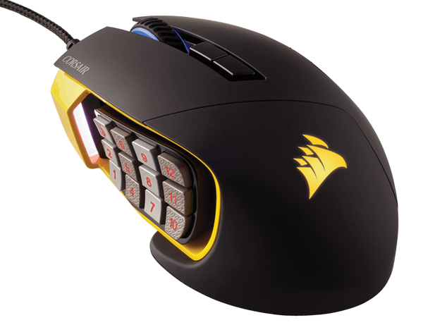 Corsair Scimitar RGB Optical MOBA/MMO Gaming Mouse --- Yellow